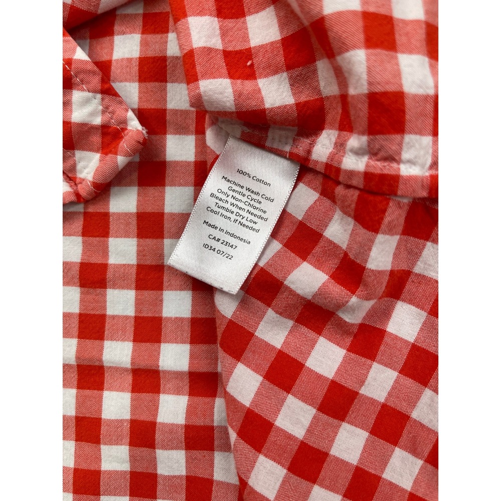 Talbots Plus Red White Gingham Button Down Shirt … - image 4